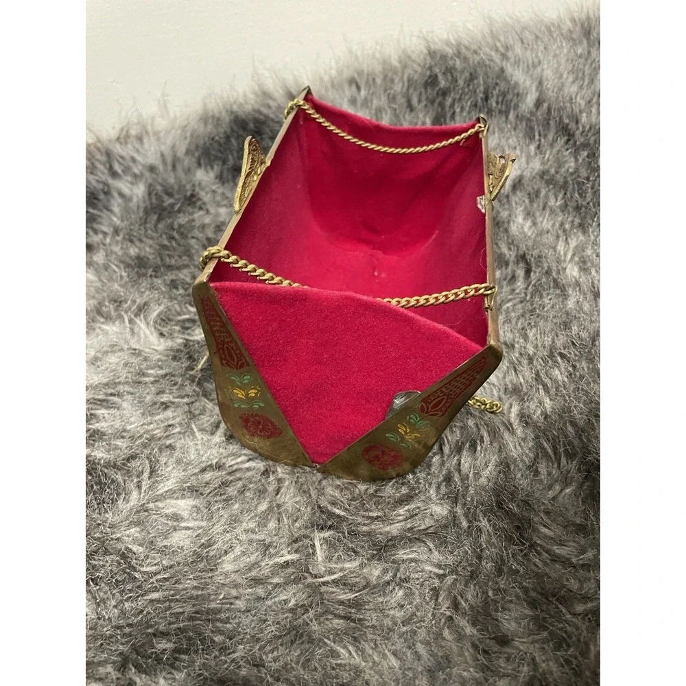 Vintage Brass? Metal Clamshell Ornate Oriental Evening Bag Womens Purse Rare 20s